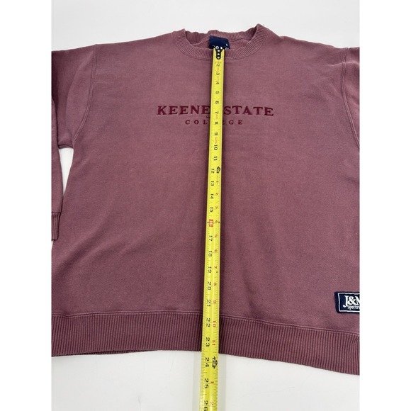 Vintage J&M Sportswear Keene State College Sweatshirt Burgundy Made in USA L - Picture 3 of 16